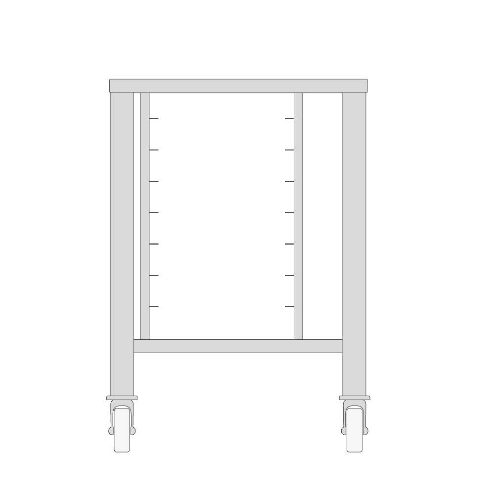 Masă cu roți pentru aparatul de gătit cu aburi 5X 2/3 GN