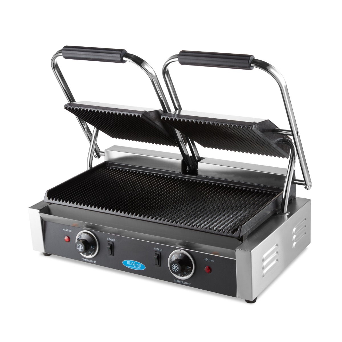 Grill Electric - Canelată - Placă de Grătar Dublă - 2 x 22 cm