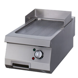 Premium Grill cu Placă - Cromat Canelat - Unitate Unică - 90 cm Adâncime - Electric