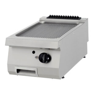 Premium Grill cu Placă - Cromat Canelat - Unitate Unică - 90 cm Adâncime - Gaz