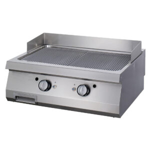 Premium Grill cu Placă - Cromat Canelat - Unitate Dublă - 90 cm Adâncime - Electric