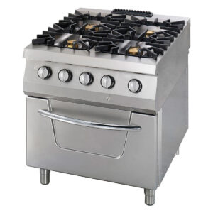 Premium Aragaz - 4 Arzătoare - Unitate Dublă - 90 cm Adâncime - inclusiv Cuptor - Gaz