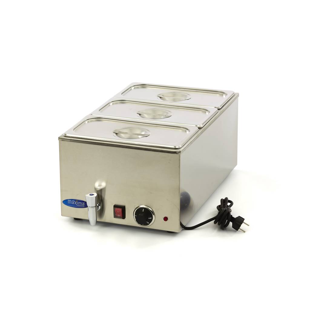 Bain Marie - Robinet de Scurgere - incl. 3 x GN 1/3 set - Electric