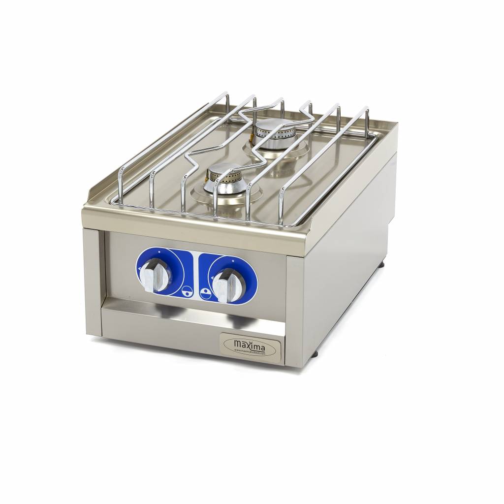 Aragaz de Calitate Comercială - 2 Arzătoare - Unitate Unică - 60 cm Adâncime - Gaz