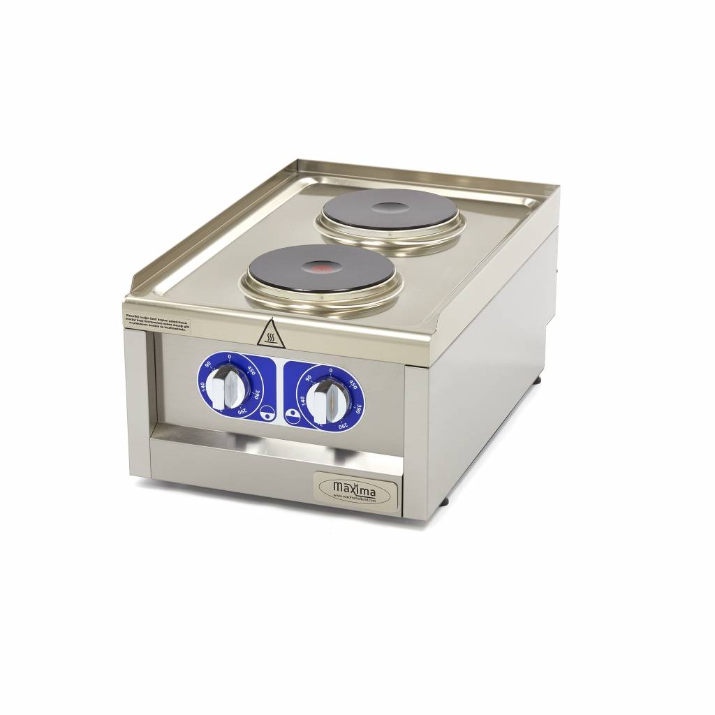 Aragaz de Calitate Comercială - 2 Arzătoare - Unitate Unică - 60 cm Adâncime - Electric