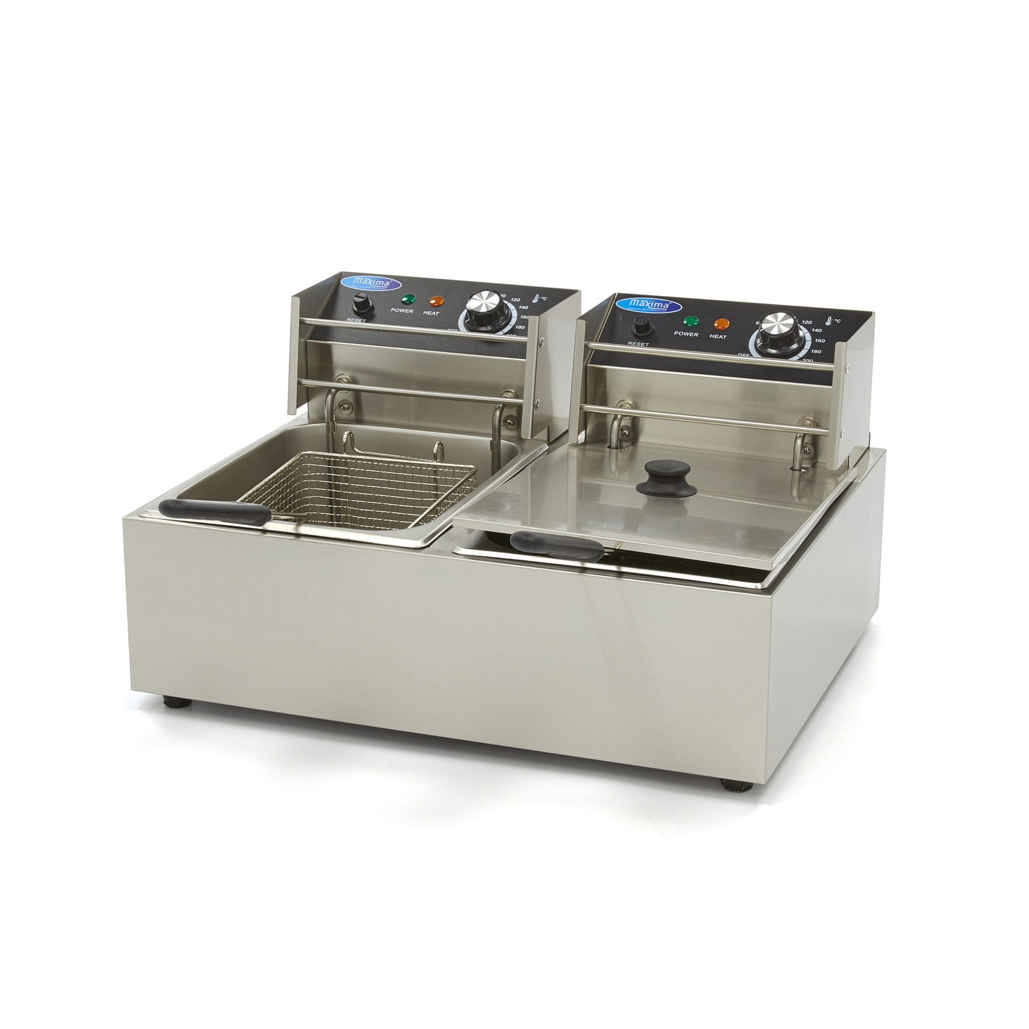 Friteuză - 2 x 6 L - 2 Coșuri - până la 2,4 kg de Cartofi Prăjiți