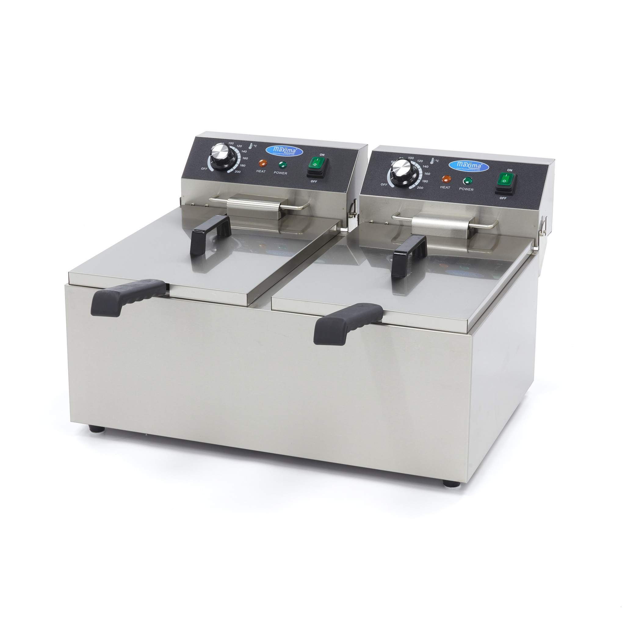 Friteuză - 2 x 11 L - 2 Coșuri - până la 2,8 kg de Cartofi Prăjiți