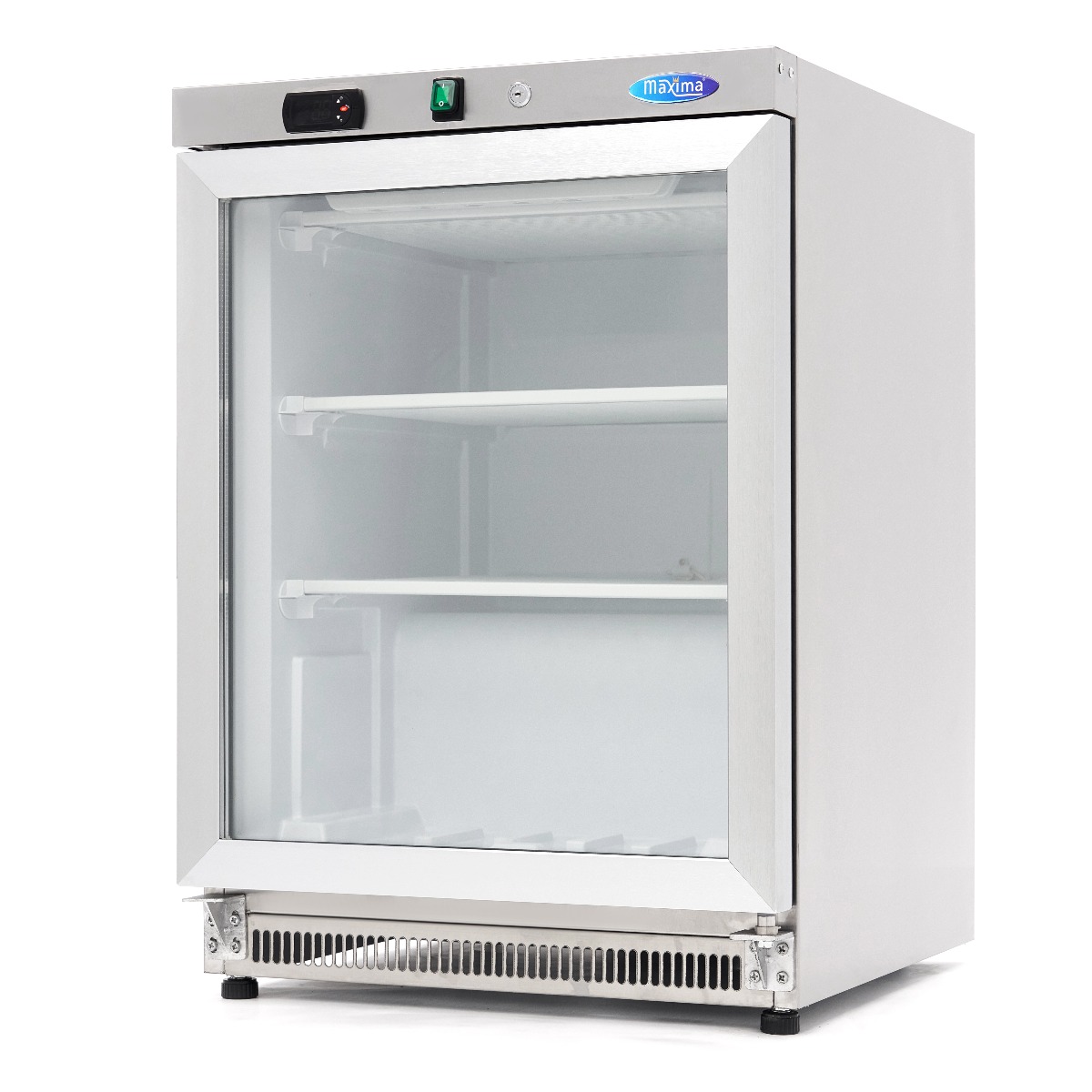 Congelator - 200 L - Oțel Inoxidabil - cu Ușă de Sticlă