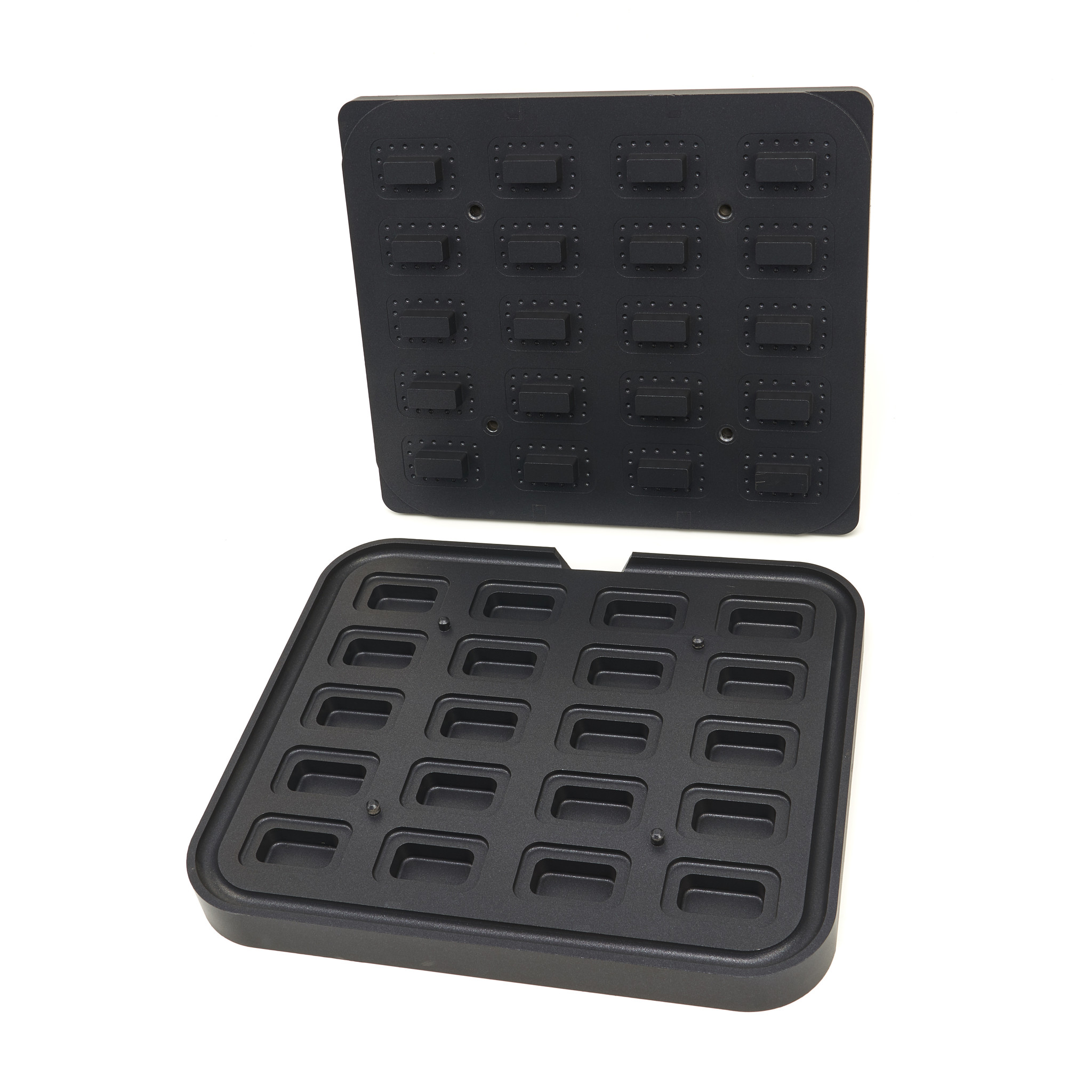 Formă de tartă - dreptunghiulară - 64x41/45x22 mm - 20 bucăți