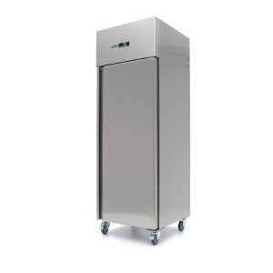 Frigider - 400 L - 3 Rafturi Reglabile - Oțel Inoxidabil - pe Roți
