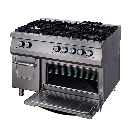Premium Aragaz - 6 Arzătoare - Unitate Triplă - 90 cm Adâncime - Gaz incl. Cuptor Electric