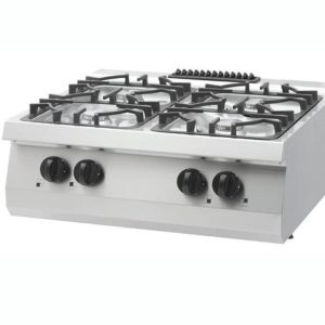 Heavy Duty Aragaz - 4 Arzătoare - Unitate Dublă - 70 cm Adâncime - 27 kW - Gaz